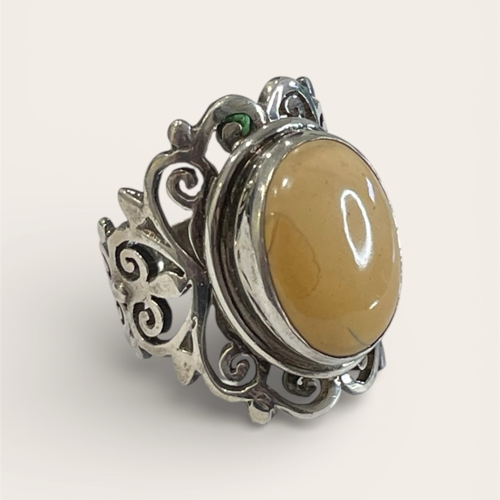 Bohemian ornate handmade Nepal 925 silver ring